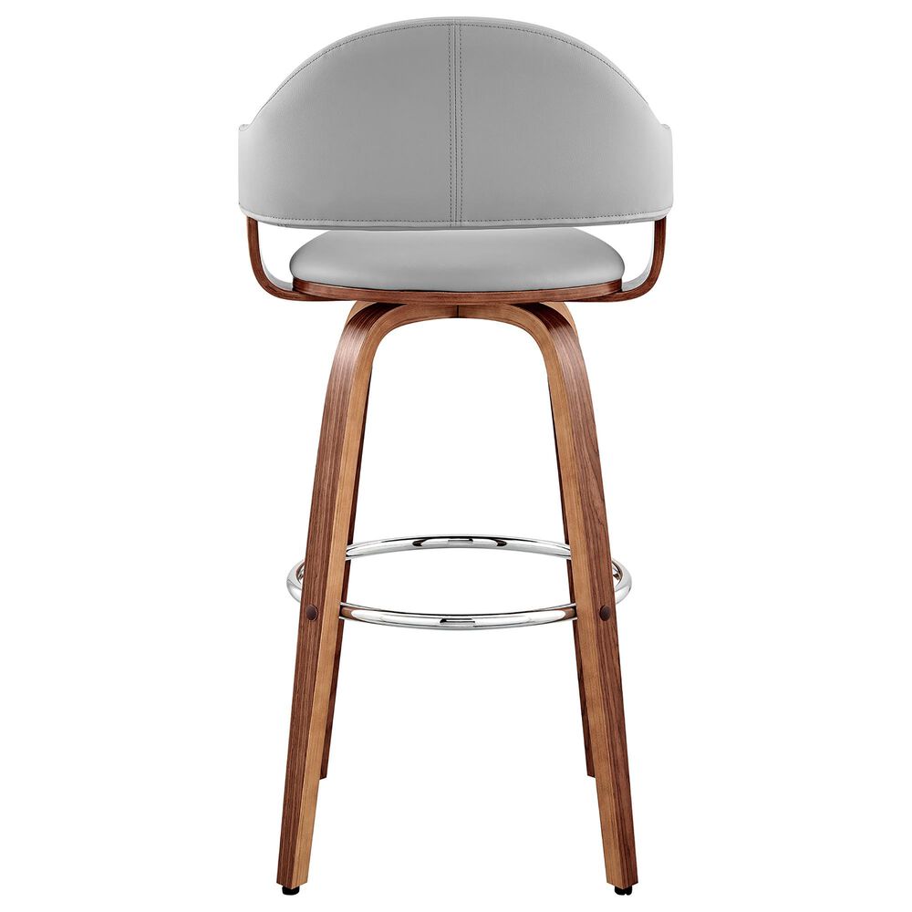 Blue River Daxton 26&quot; Swivel Counter Stool in Gray and Walnut, , large