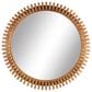 Maple and Jade 32" Round Wall Mirror with Spiral Edges in Brown, , large