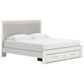 Ashley Zuraleus 4-Piece King Upholstered Storage Bedroom Set in Matte White, , large