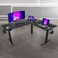 Rta Products Llc Polaris L-Shaped Electric Standing Desk with Spacious Desktop in Black, , large