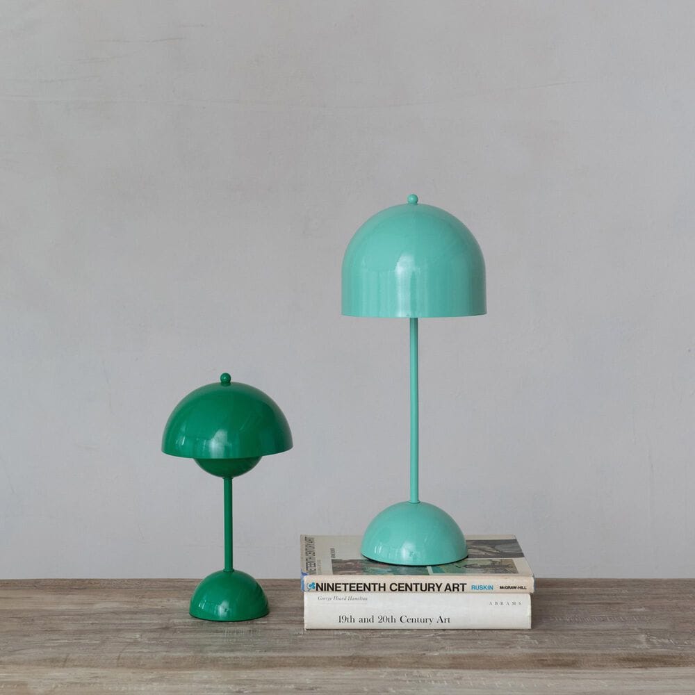 Teak Interiors Happy House Metal LED Table Lamp with in Aqua, , large