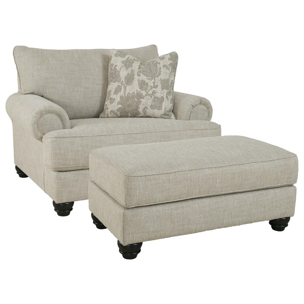 Ashley Asanti Chair and a Half with Ottoman in Fog, , large