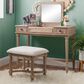Linon Home Decor Cyndi Vanity with Stool in Grey Wash, , large
