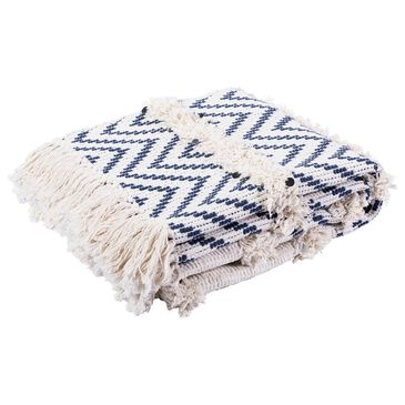 Safavieh Theanna 50" x 60" Throw in Ivory and Blue, , large
