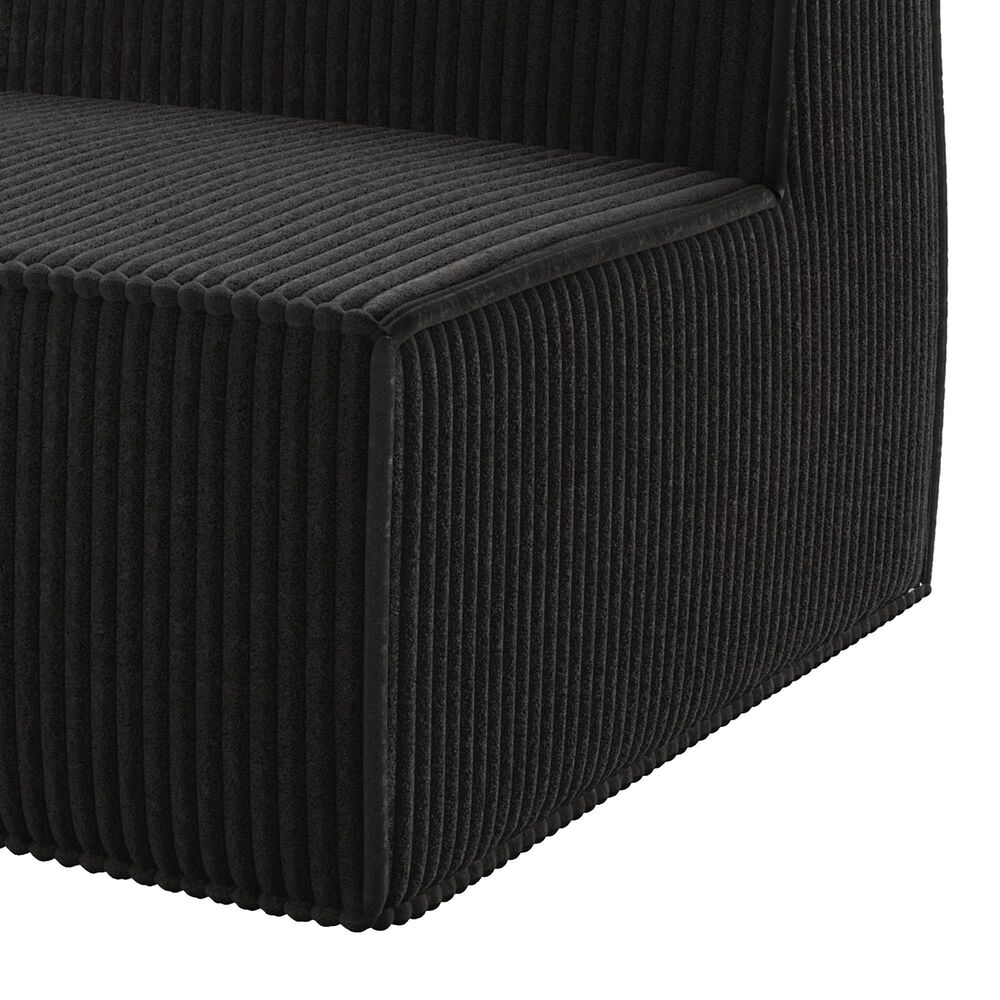 Furniture of America Facil 2-Piece Modular Armless Loveseat in Black, , large