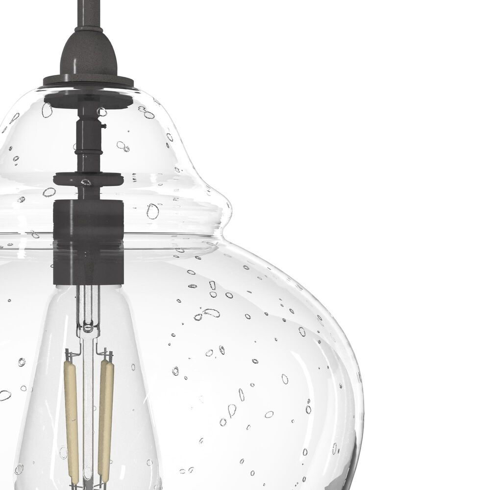 Hunter Dunshire 12&quot; 1-Light Medium Bell Pendant with Seeded Shade in Noble Bronze, , large