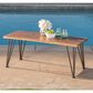 Hearth and Haven Zion 3-Piece Outdoor Coffee Table and Accent Table Set with Metal Hairpin Legs in Teak, , large
