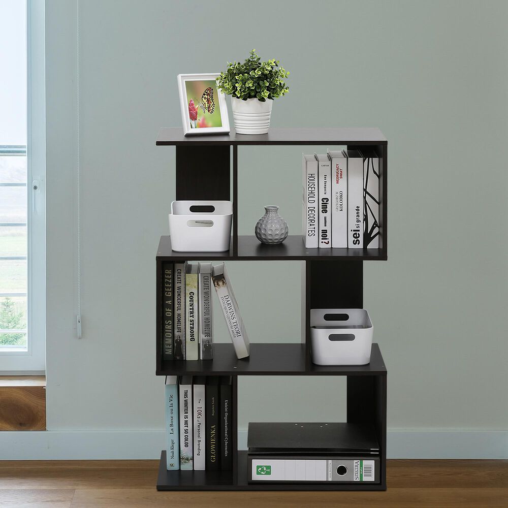 HOMLUX 3-Tier Open Shelf Bookshelf in Espresso, , large