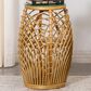 Pacific Landing Dahlia Round End Table in Natural Brown, , large