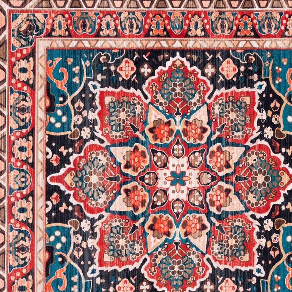 Safavieh Riviera 6&#39;7&quot; Square Red and Navy Area Rug, , large