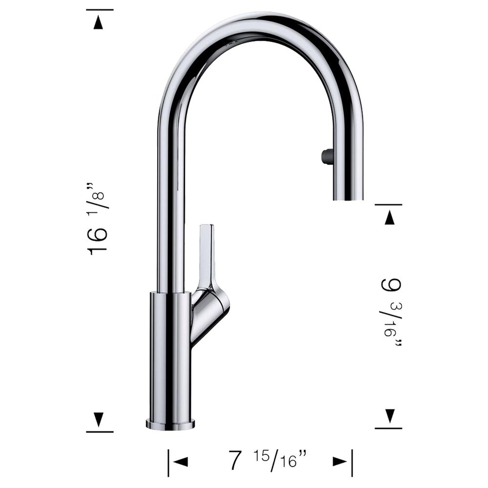 Blanco Urbena Pull Down Kitchen Faucet in Chrome and Soft White, , large