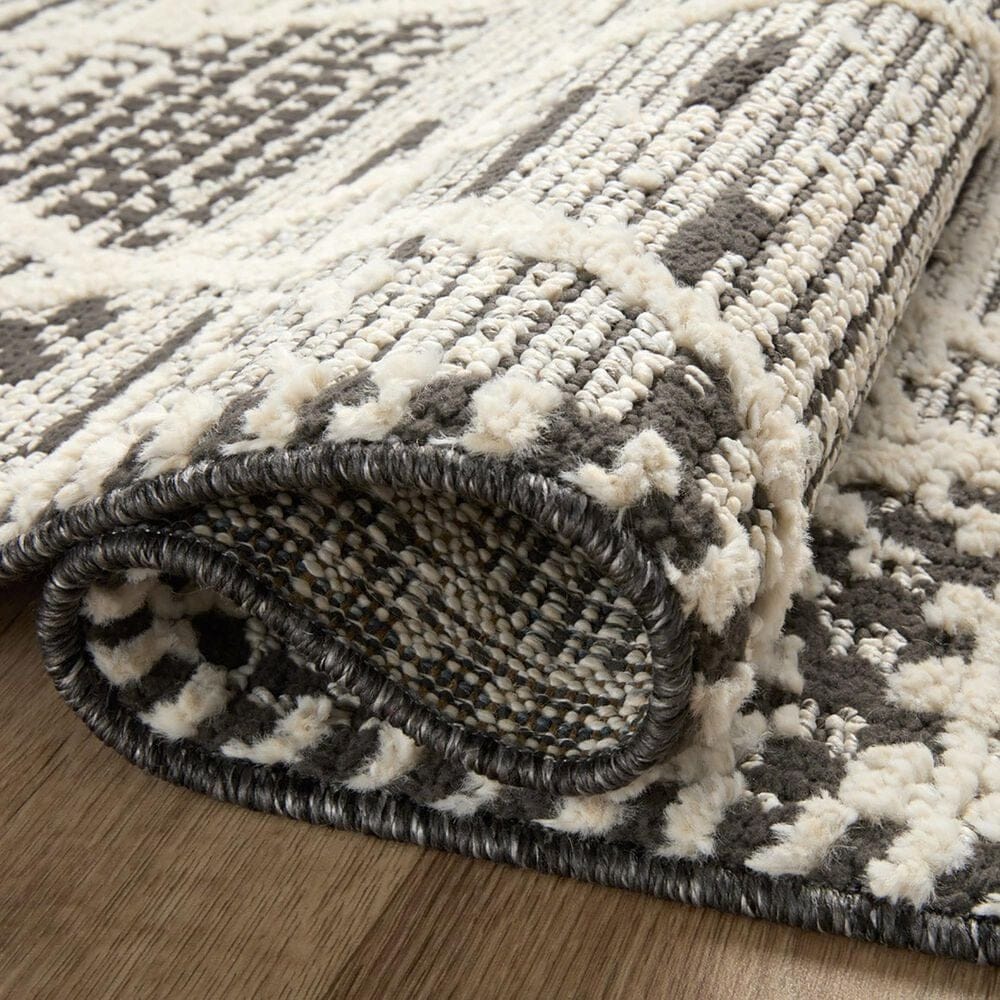 Loloi II Fabian FAB-03 5&#39;3&quot; x 7&#39;6&quot; Charcoal and Ivory Area Rug, , large