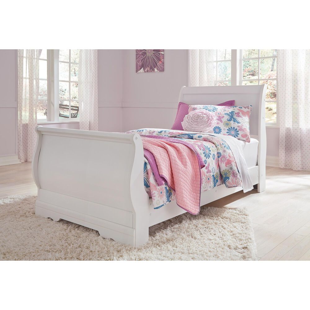 Ashley Anarasia 5 Piece Twin Bed Room Set in White, , large