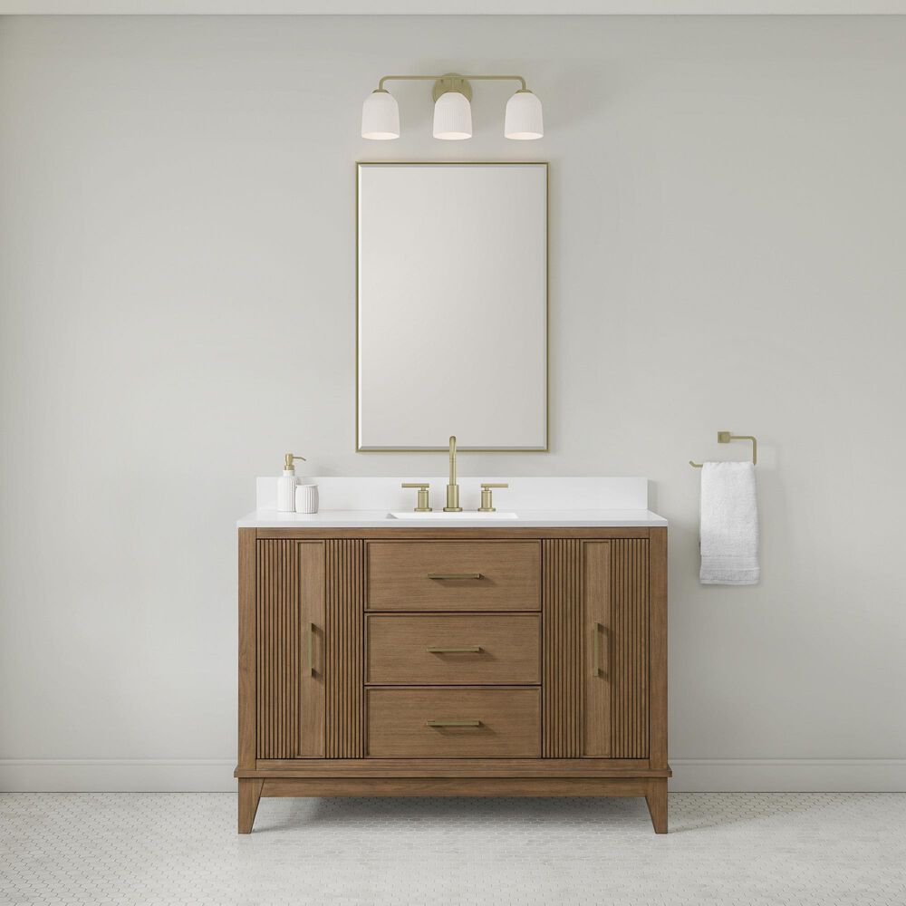 37B Fenwick 48" Single Bathroom Vanity in Kona with Glossy White Composite Stone Top and Backsplash, , large