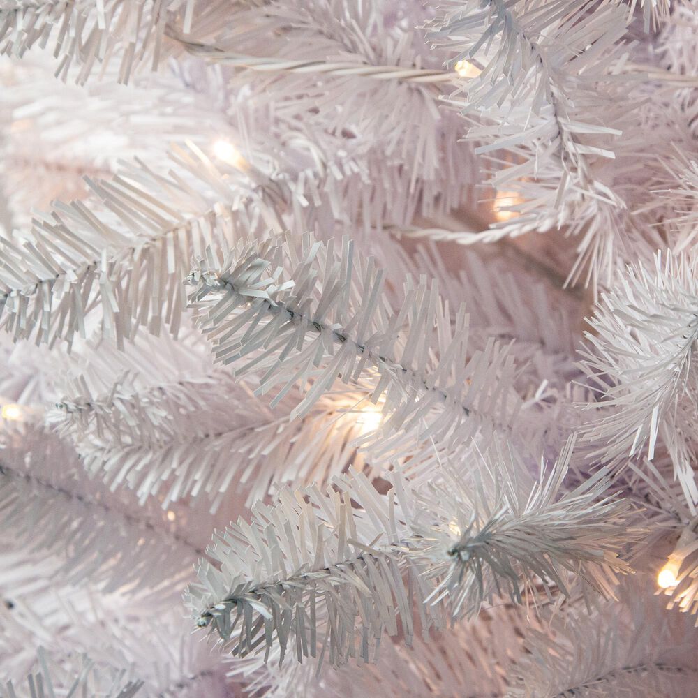 The Gerson Company 7.5&#39; Parkview Pine Artificial Christmas Tree with Multicolored LED Lights in White, , large