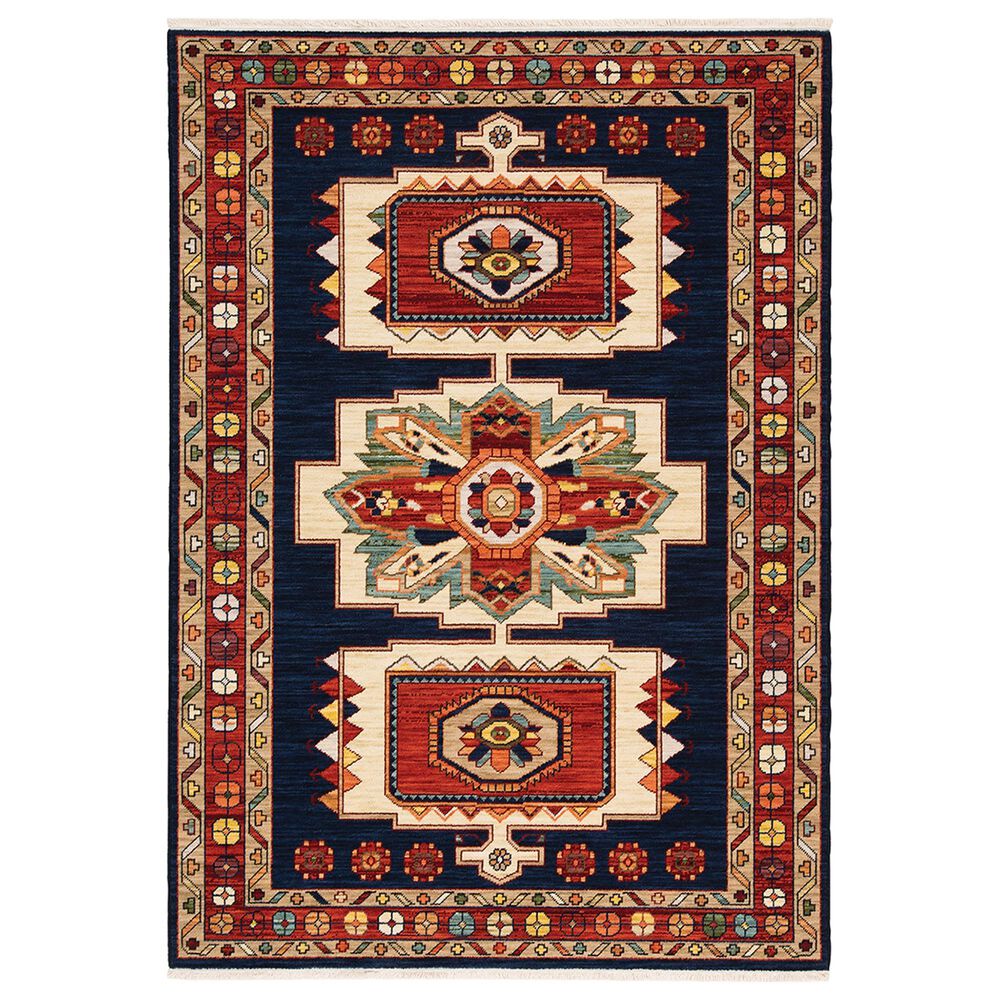 Oriental Weavers Lilihan Oriental 090B6 2" x 3" Blue and Red Scatter Rug, , large