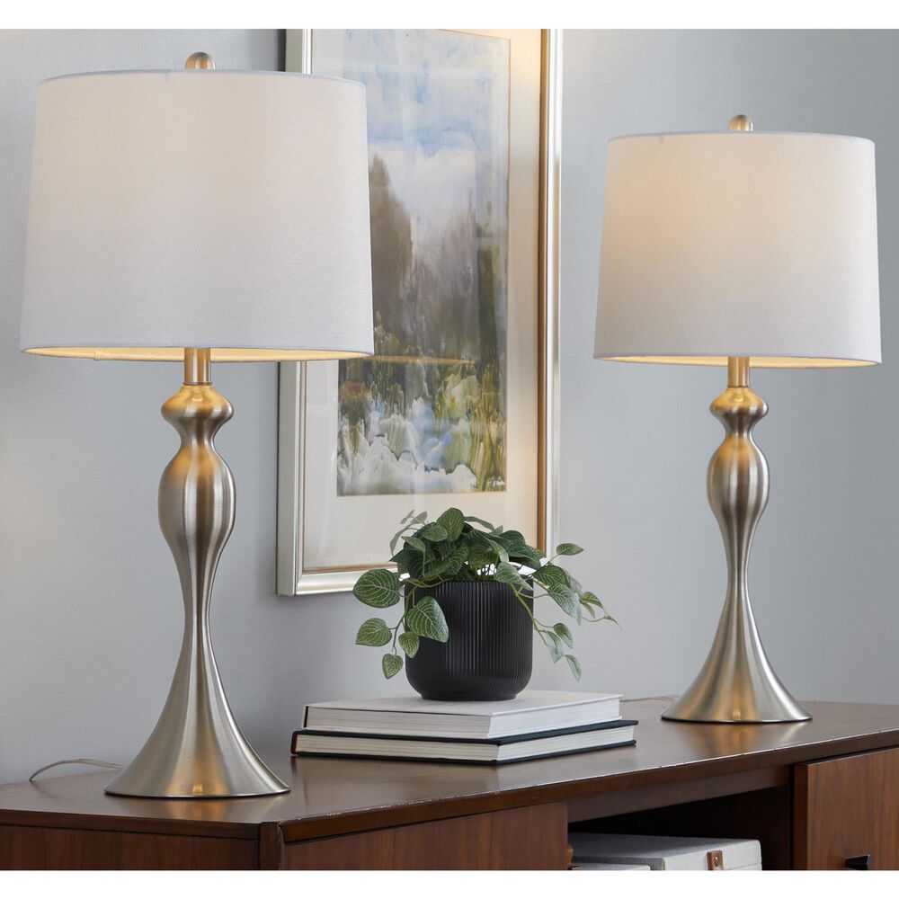 LumiSource Ashland Table Lamp in Brushed Nickel (Set of 2), , large