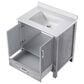 Lexora Home Jacques 30" Single Bathroom Vanity in Distressed Grey with 2 cm White Cultured Marble Top and Rectangular Sink, , large