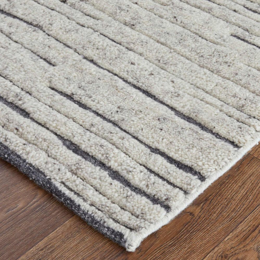 Feizy Broadfield 5&#39;6&quot; x 8&#39;6&quot; Ivory and Charcoal Area Rug, , large