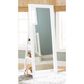 Ashley Evesen Floor Standing Mirror with Shelves in White, , large