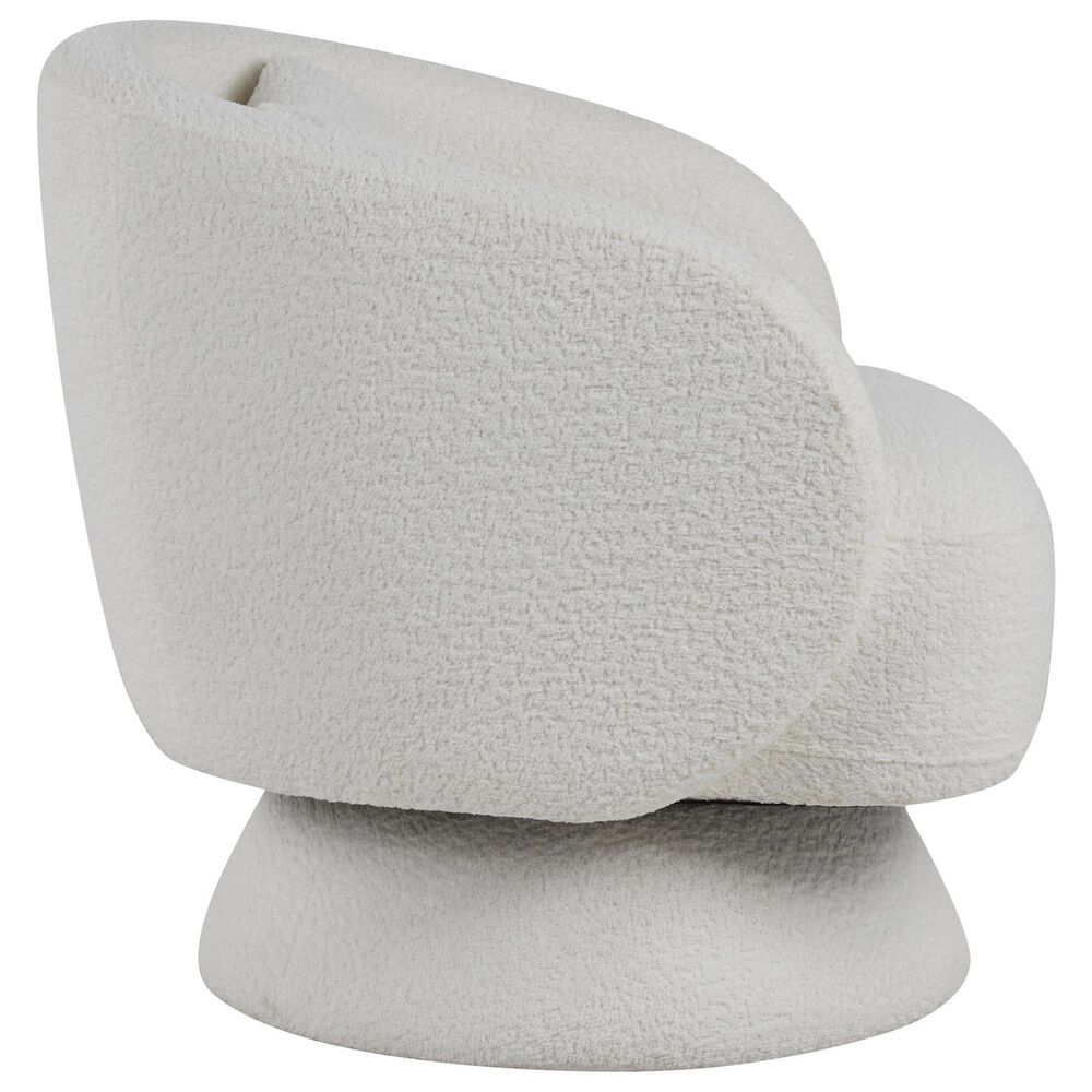 LumiSource Zara Swivel Accent Chair with Pillow in White, , large