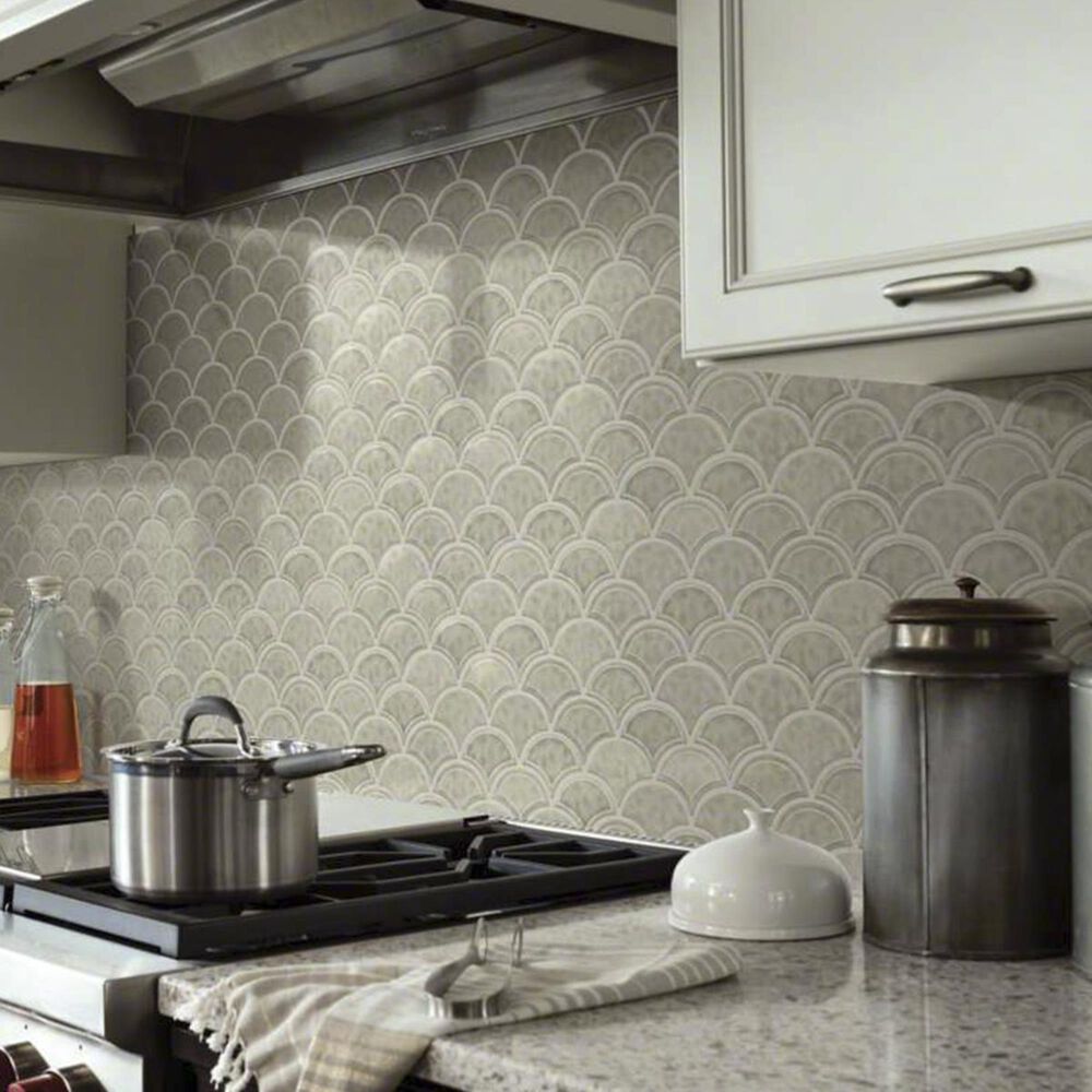 Shaw Geoscape Fan Taupe 11.02&quot; x 10.83&quot; Ceramic Mosaic Sheet, , large