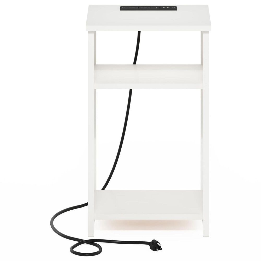 HOMLUX 22.7" 3-Tier End Table in White, , large
