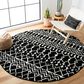 Safavieh Tulum TUL270 5" Round Black and Ivory Area Rug, , large