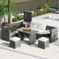 HOMLUX 6-Piece Outdoor Conversation Set with Storage Box in Beige, , large