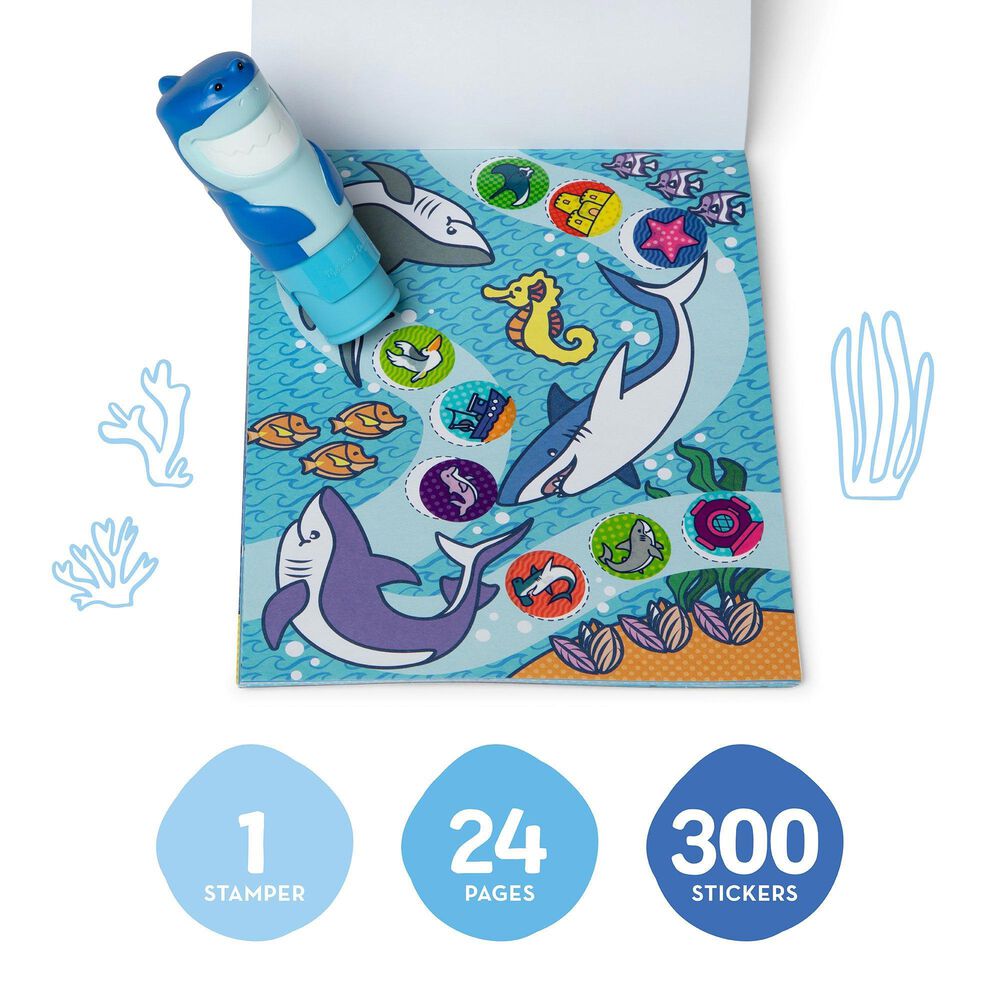 Melissa &amp; Doug Sticker WOW! Shark Activity Pad and Sticker Stamper in Multicolor, , large