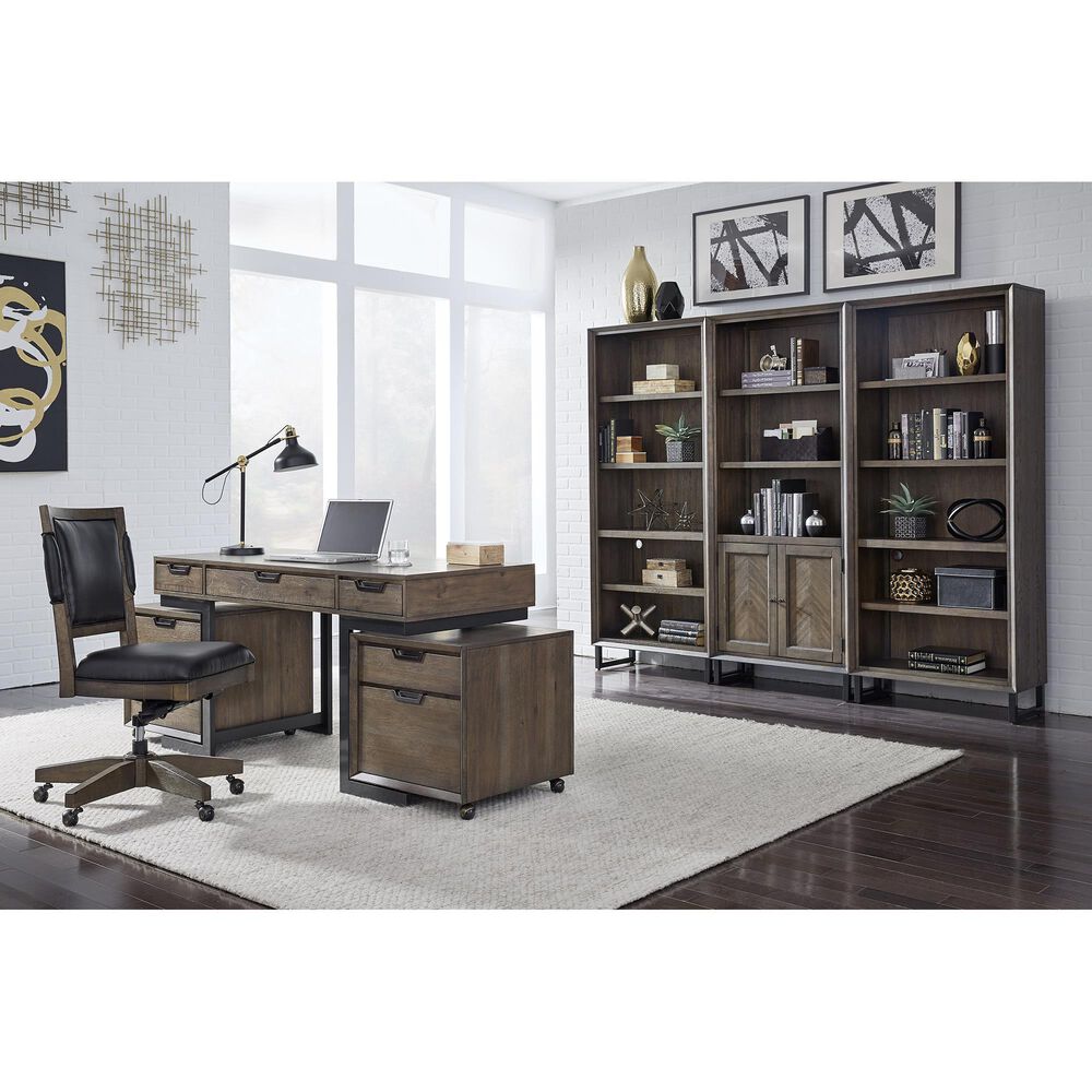 Riva Ridge Harper Point Open Bookcase in Fossil, , large