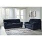Ashley SimpleJoy Stationary Sofa in Navy, , large