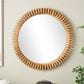 Maple and Jade 32" Round Wall Mirror with Spiral Edges in Brown, , large