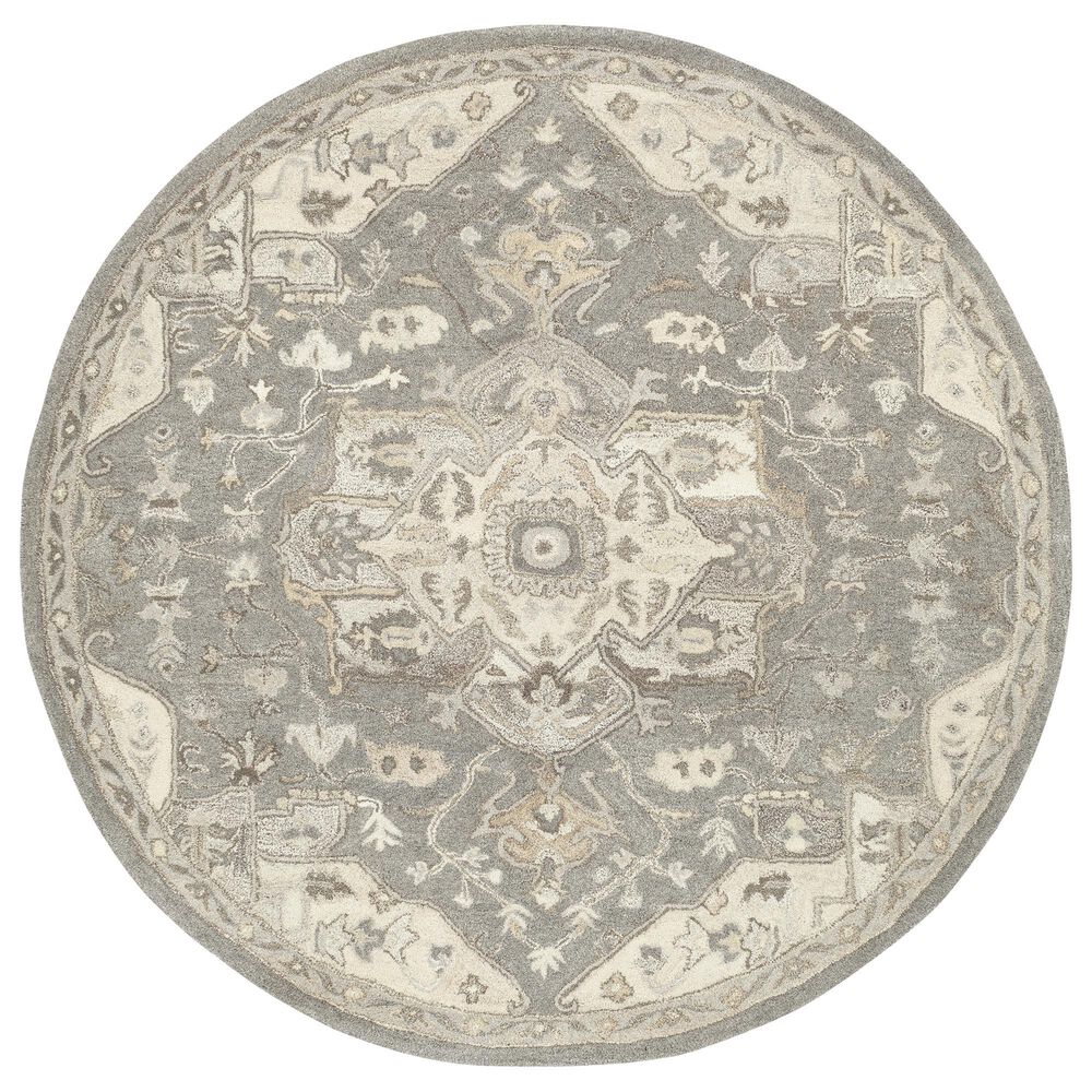 Surya Caesar 9"9" Round Charcoal, Taupe, Tan, Black, Light Beige and Brown Area Rug, , large