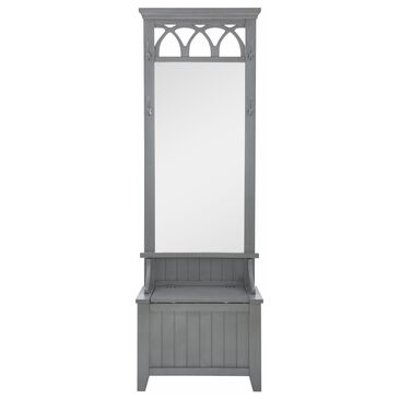 Parkerville Furniture Line Winslett Hall Tree with Mirror and Storage Bench in Pewter, , large