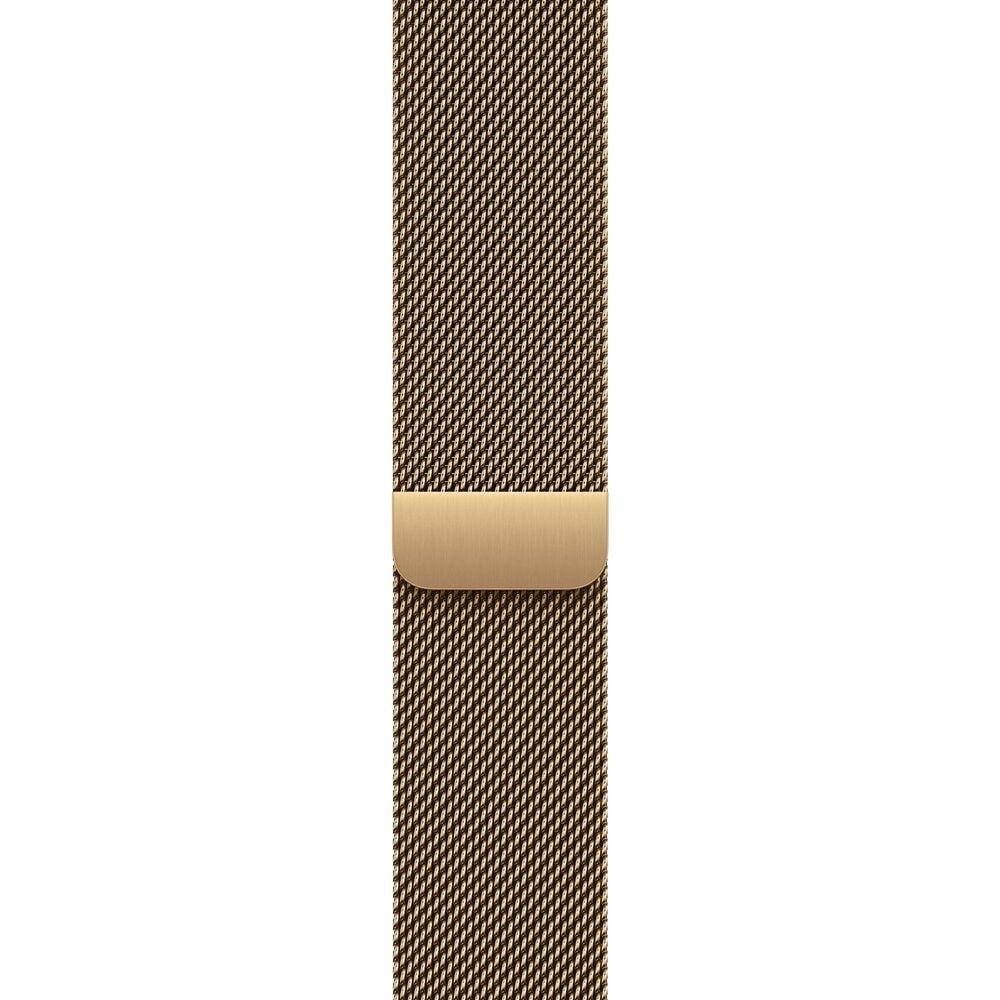 Apple Watch Series 12 (GPS + Cellular) 46mm Radiant Gold Titanium Case with Radiant Gold Milanese Loop - S/M and 2-Year AppleCare+, , large