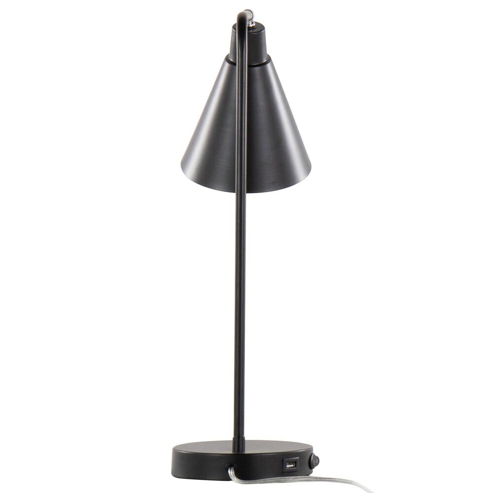 Grandview Gallery Pix Metal Task Lamp with USB in Matte Black and Chrome, , large