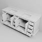 Lexora Home Dukes 84" Double Bathroom Vanity in White with 2 cm White Quartz Top and Rectangular Sinks, , large