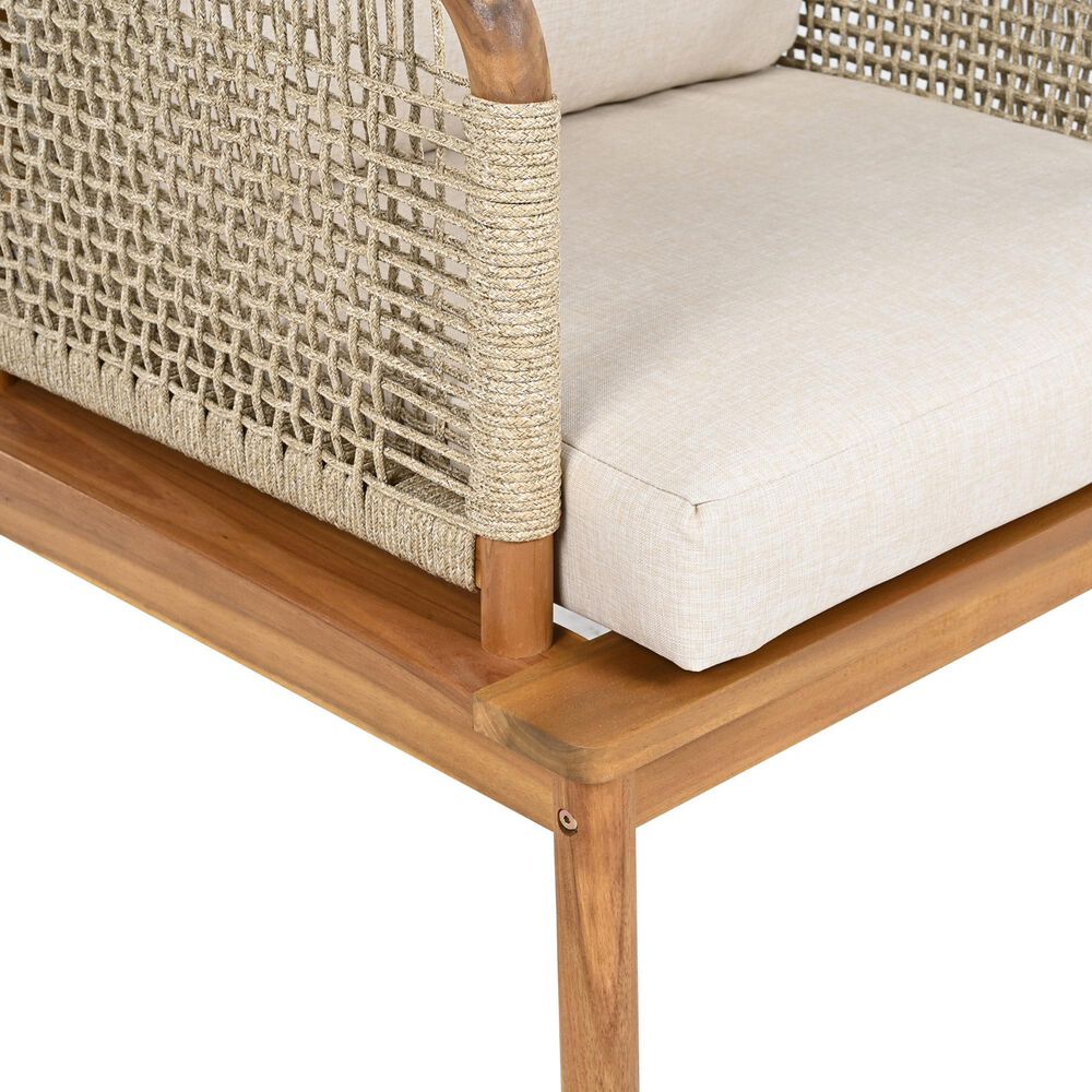 Hearth and Haven Outdoor Club Chairs with Teak Frame in Beige, , large