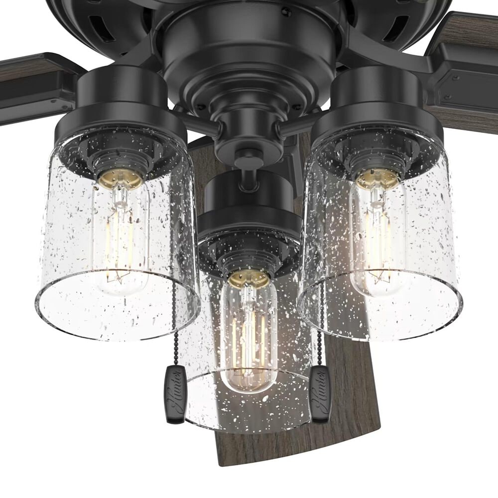 Hunter Hartland 52&quot; Ceiling Fan with LED Lights in Matte Black, , large