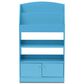 HOMLUX 4-Tier Space Saving Bookshelf with Storage Cabinet and Door in Light Blue, , large