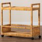 Baxton Studio Genet 2-Tier Kitchen Cart in Natural Brown, , large