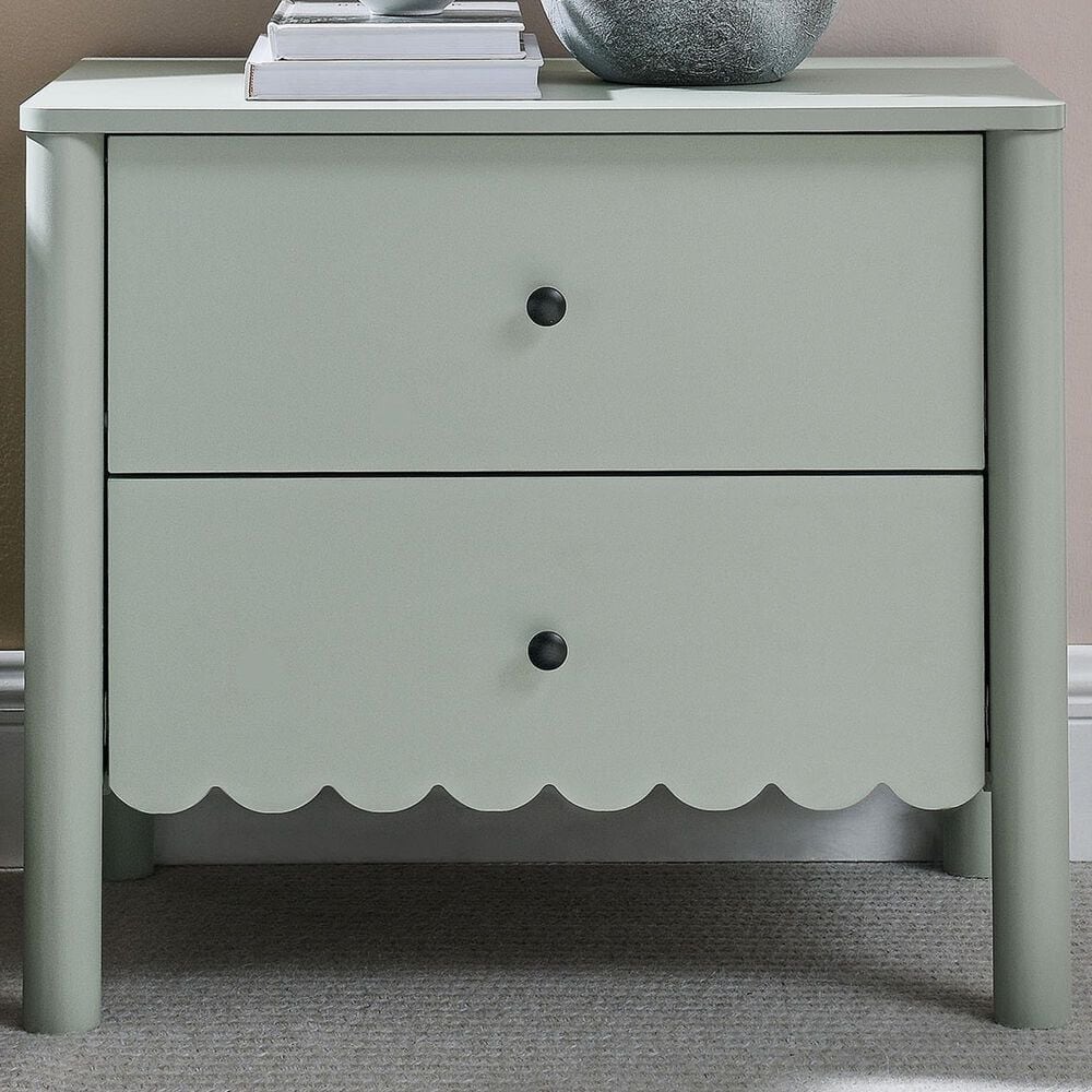 Modway Emmeline Scalloped 2 Drawer Nightstand in Sage, , large