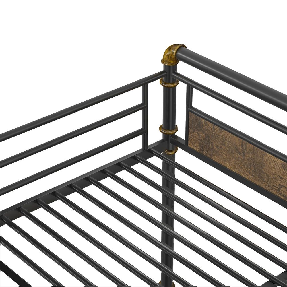 Hearth and Haven Full XL over Queen Detachable Bunk Bed in Black, , large