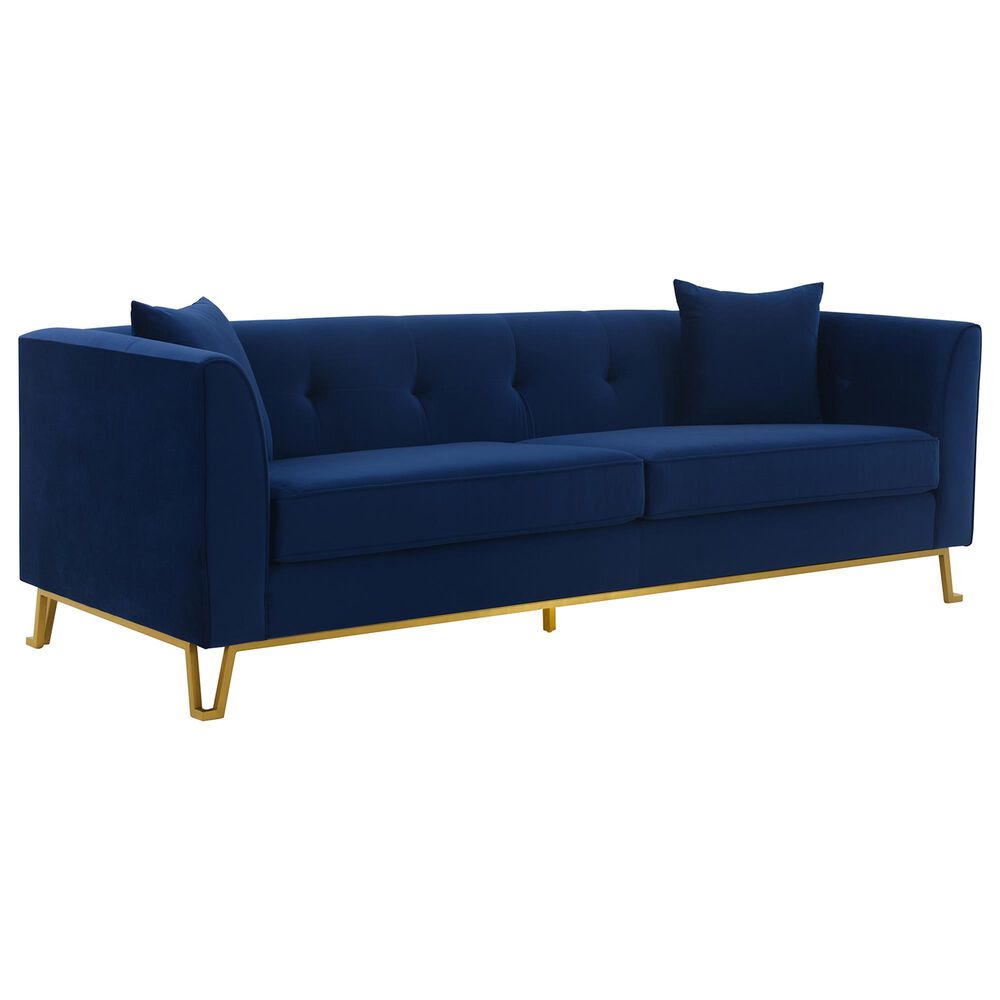 Blue River Everest Sofa in Blue/Brushed Gold, , large