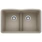 Blanco Diamond Equal Double Bowl Kitchen Sink with Low Divide in Truffle, , large