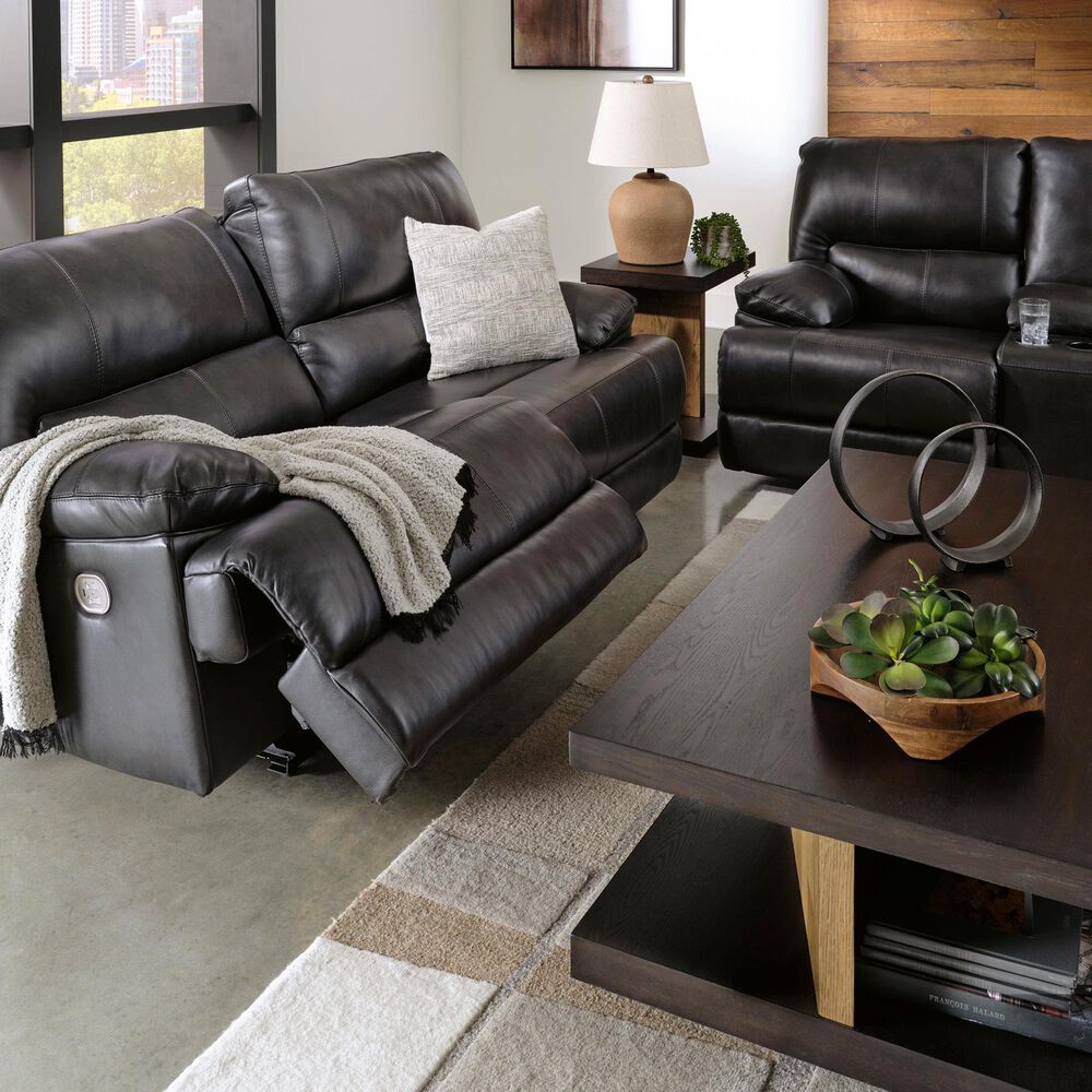 Ashley Mountainous Power Reclining Sofa with Adjustable Headrest in Eclipse, , large