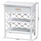 Baxton Studio Akane 1-Drawer Nightstand in White, , large