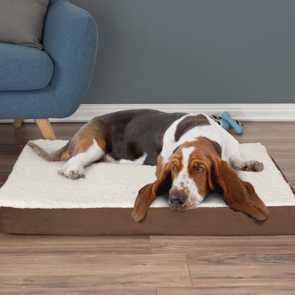 Timberlake Petmaker Medium Orthopedic Sherpa Top Pet Bed in Brown, , large