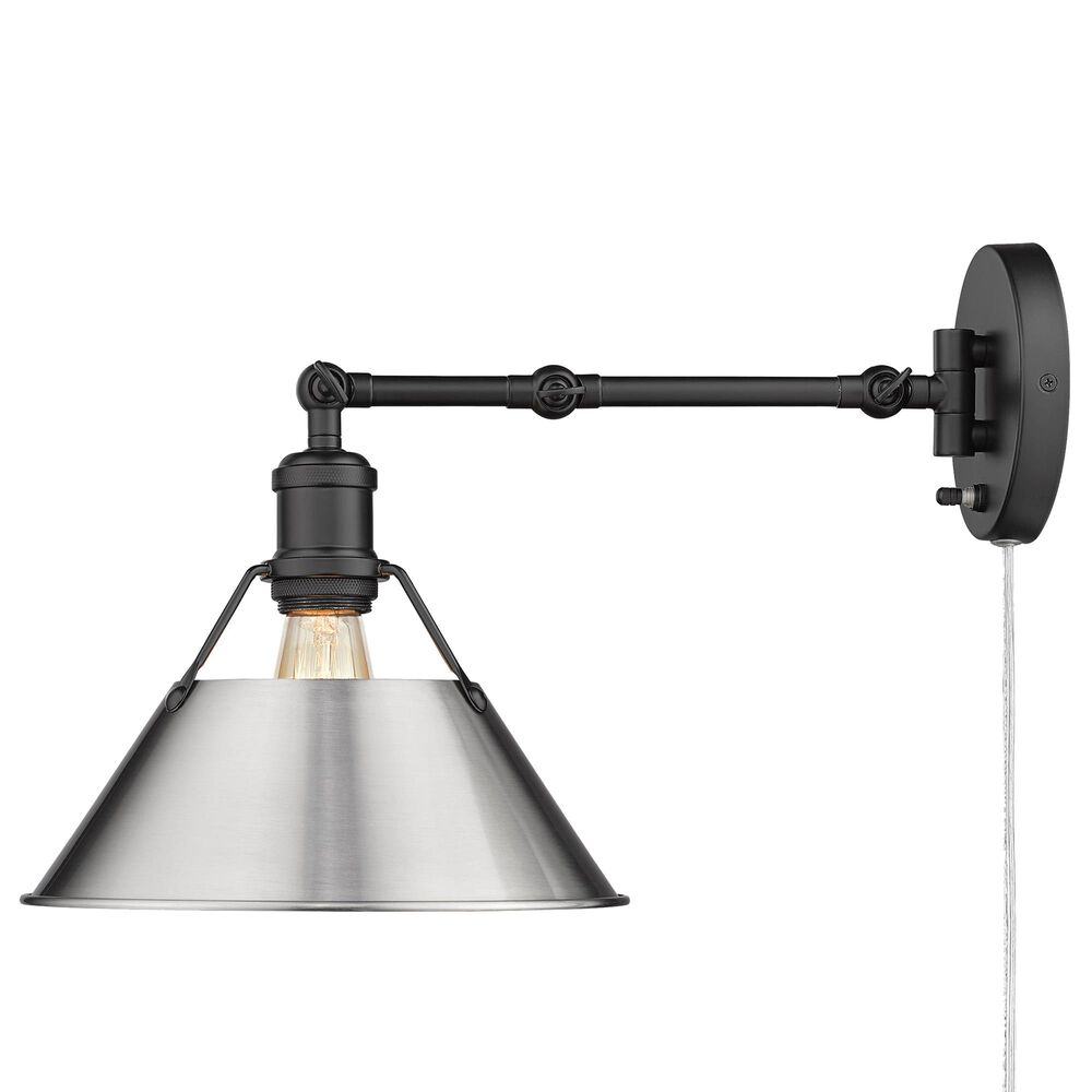 Golden Lighting Orwell 1-Light Wall Sconce in Matte Black and Navy, , large